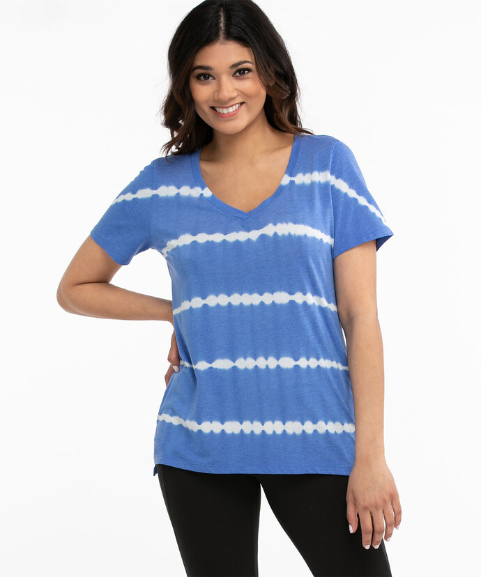 Relaxed V-Neck Tie-Dye Tee Image 1