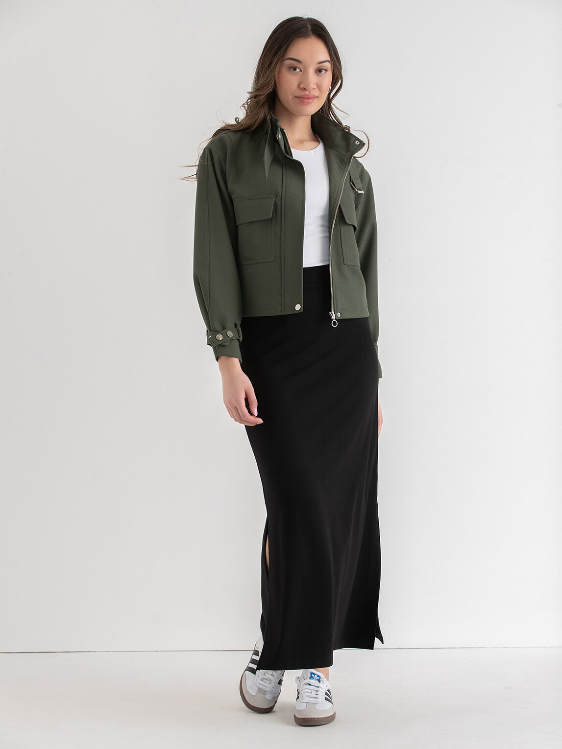 Knit Maxi Skirt with Side Slits Rickis