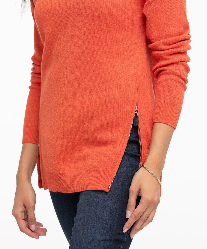 Pullover Zipper Sweater Image 5