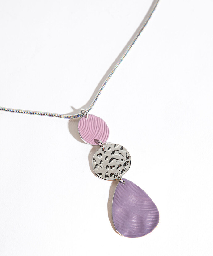 Pink & Purple Pendant Necklace Image 3