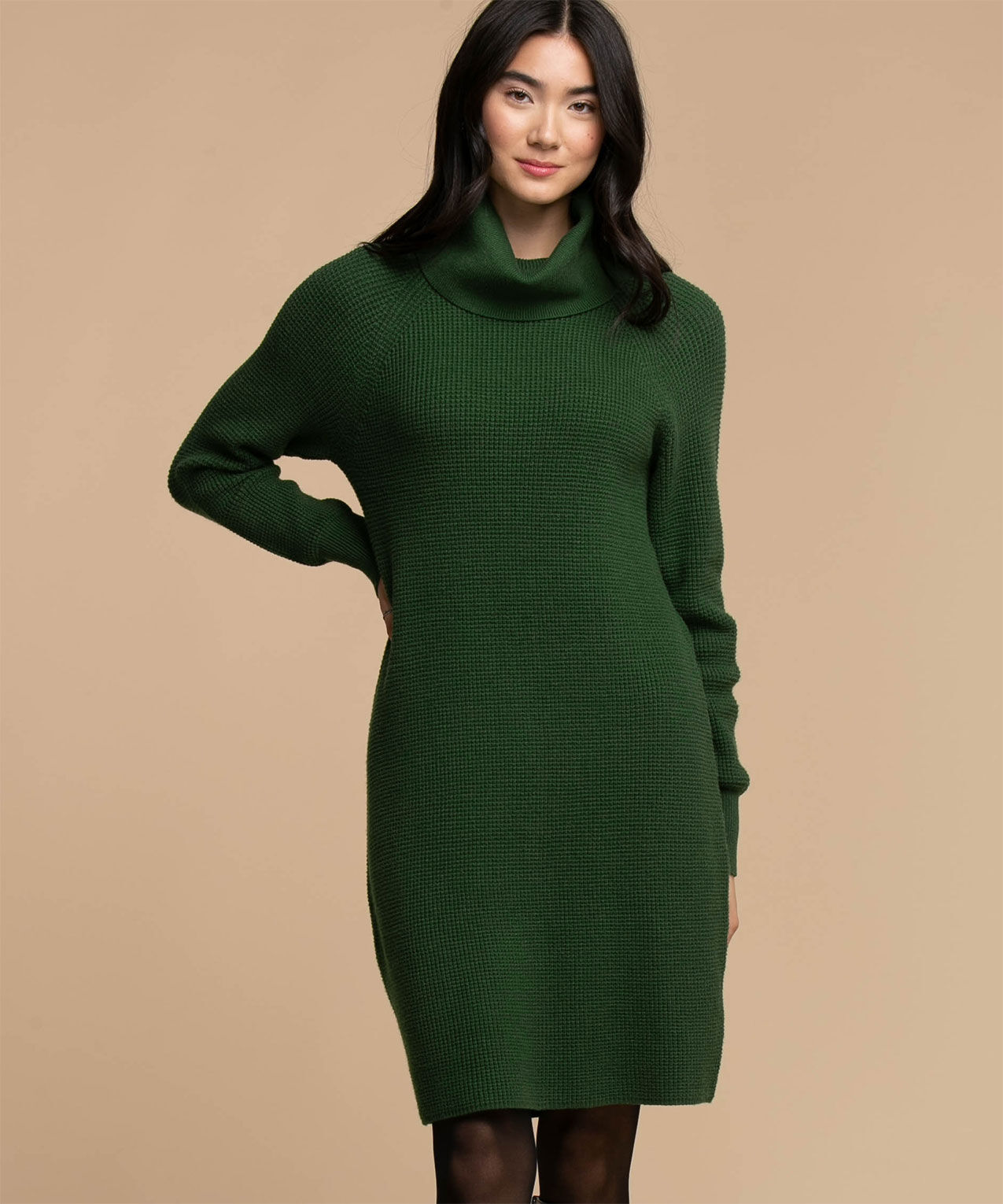 Plus size cowl neck cheap sweater dress