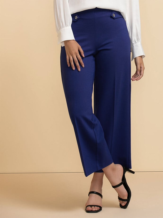 Ponte Pull-On Wide-Leg Crop Pant by Jules & Leopold Image 2