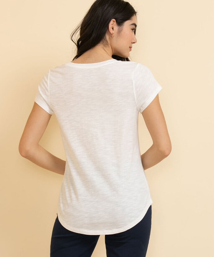 V-Neck Tee Shirt with Shirt Tail Image 3