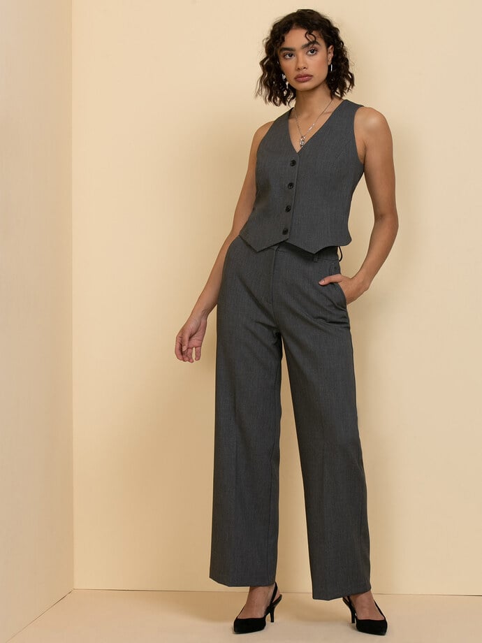 Button-Up Fitted Vest in Luxe Tailored Image 3