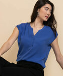 Linny Extend Sleeve Henley Blouse Linny Extend Sleeve Henley Blouse