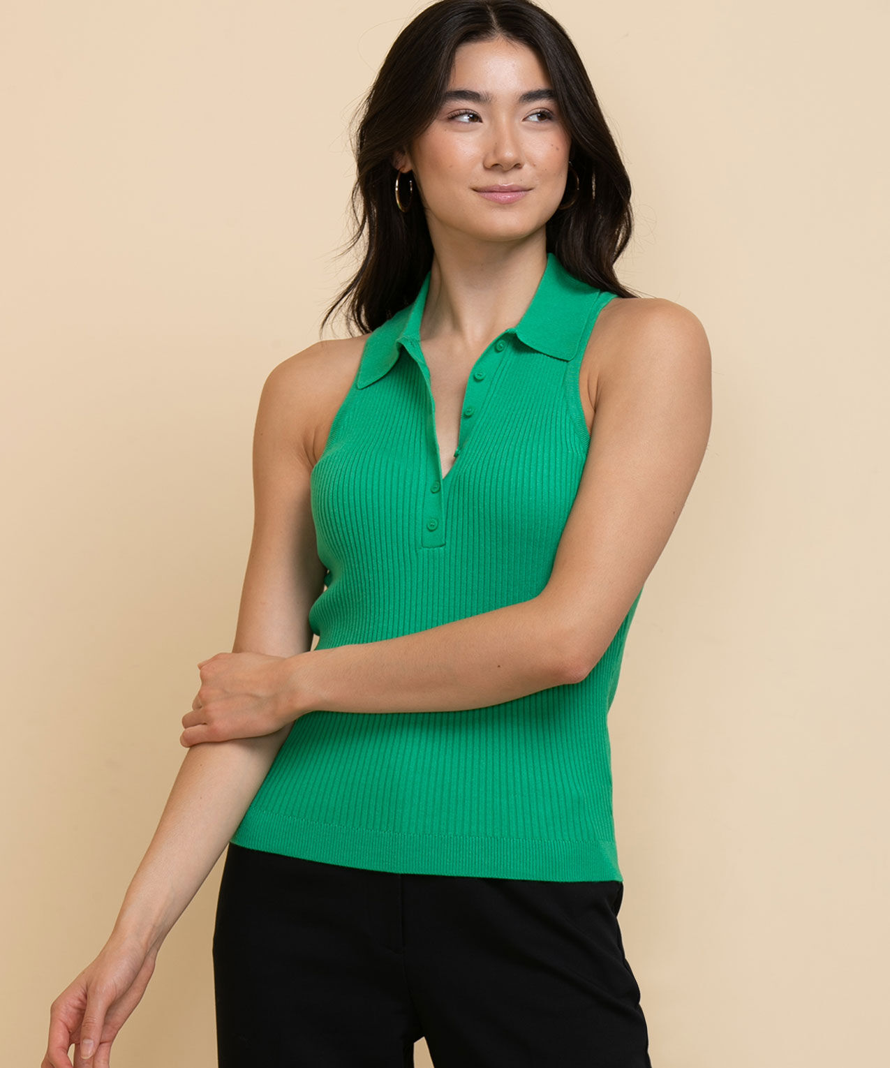 Polo collar sweater women's shop