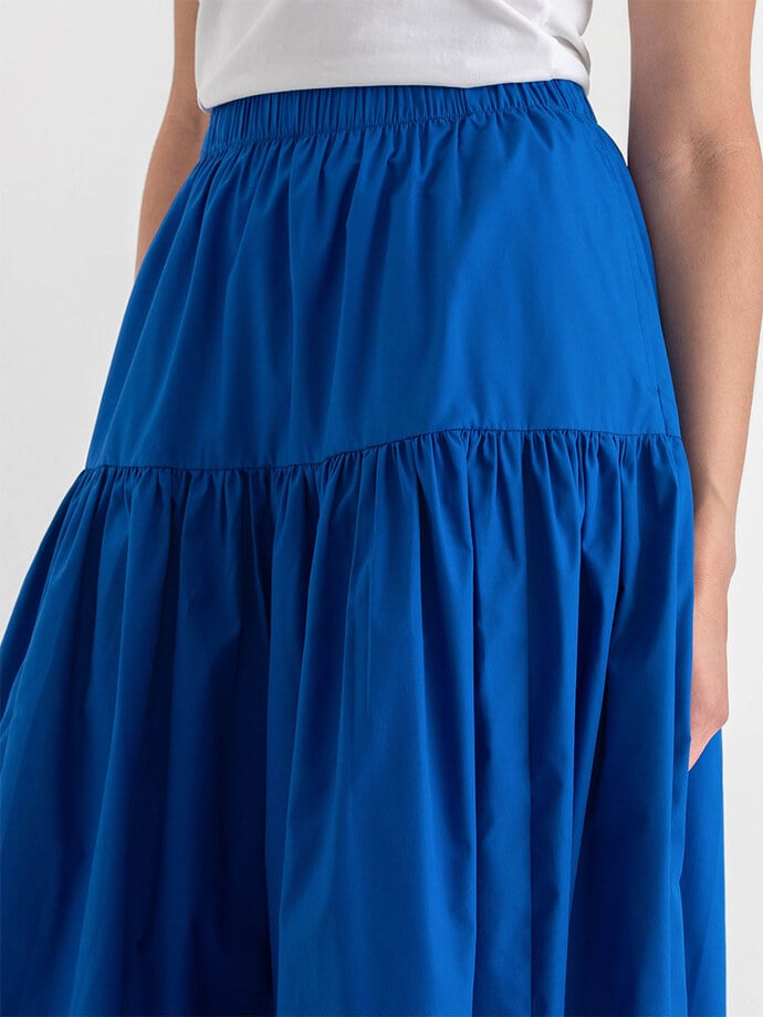 Tiered Poplin Midi Skirt Image 3