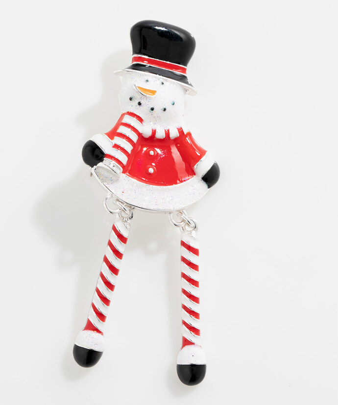 Dangly-Leg Snowman Brooch Image 2