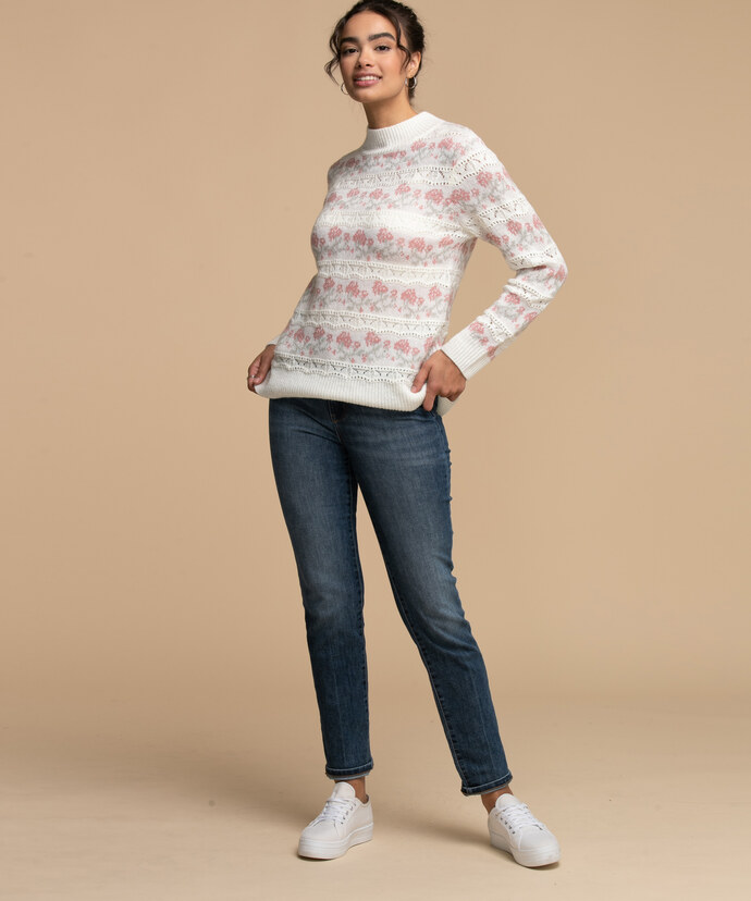 Floral Pointelle Pullover Image 2