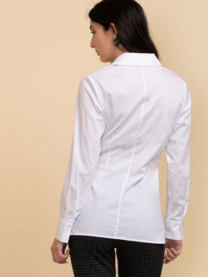 Collared Blouse with Tie Waist Image 3