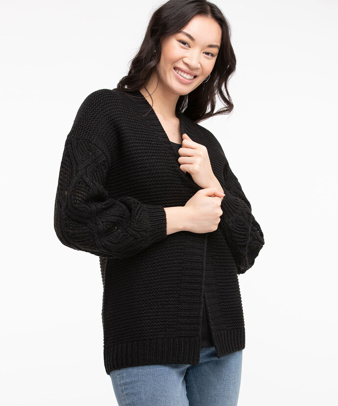 Cable Sleeve Cardigan Image 1