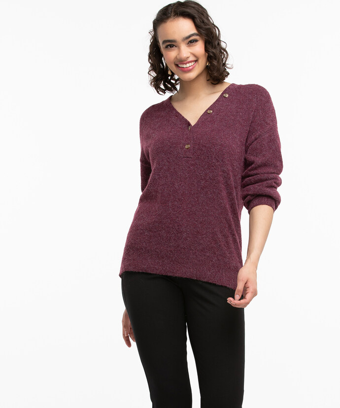 Eco-Friendly Henley Sweater Image 4