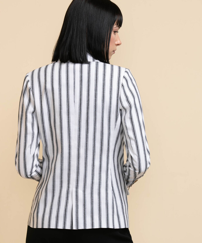 Striped Linen Blazer Image 6