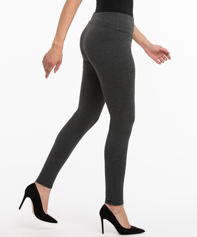 Ponte Instant Smooth™ Legging in Charcoal Twill Image 4