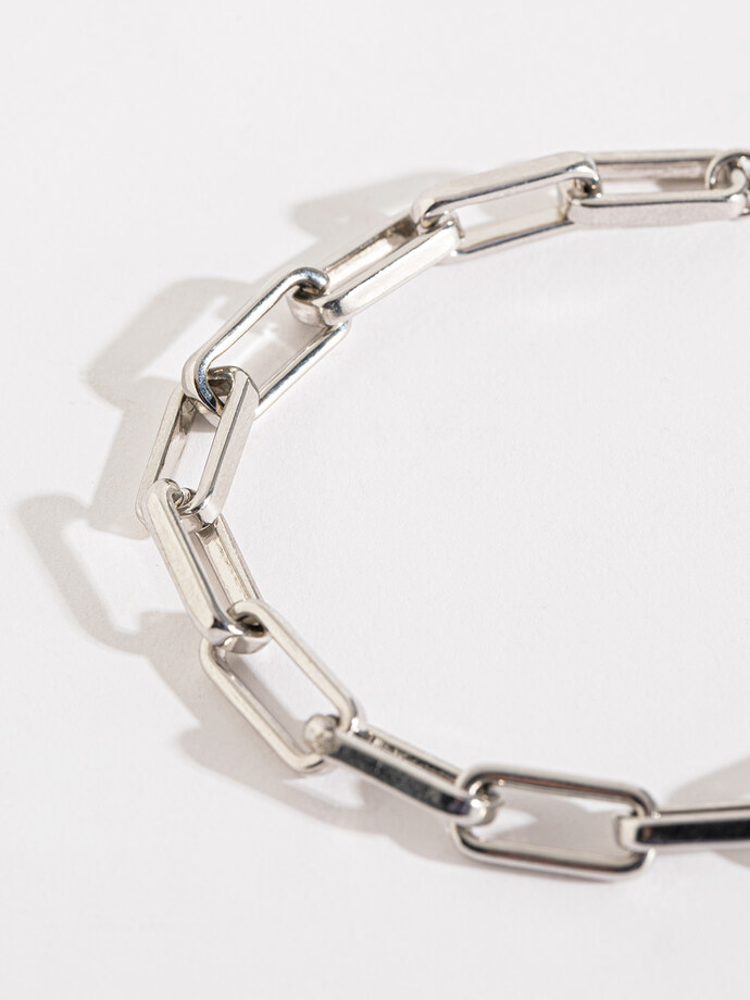 Silver Paperclip Chain Bracelet Image 3
