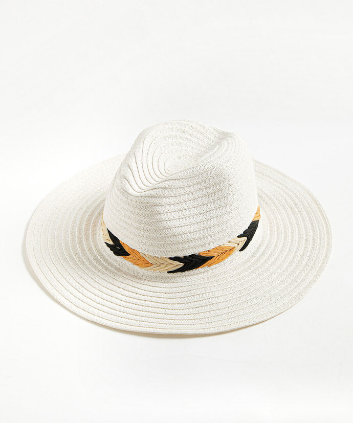 Braided Straw Fedora Hat Image 1
