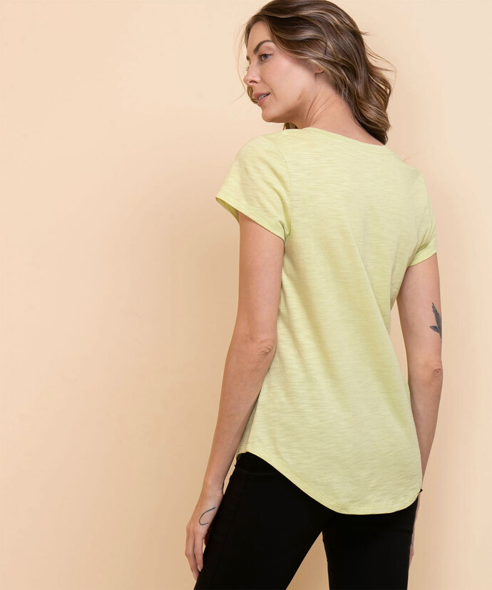 V-Neck Tee Shirt with Shirt Tail Image 5