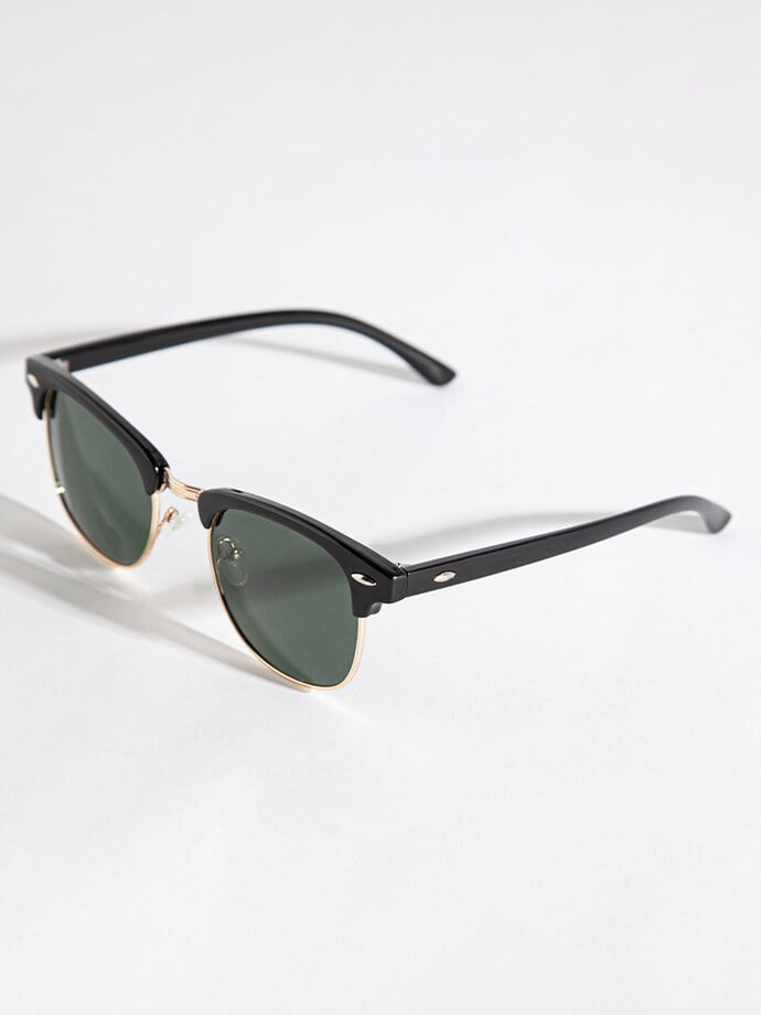Clubmaster Frame Sunglasses with Case Image 2
