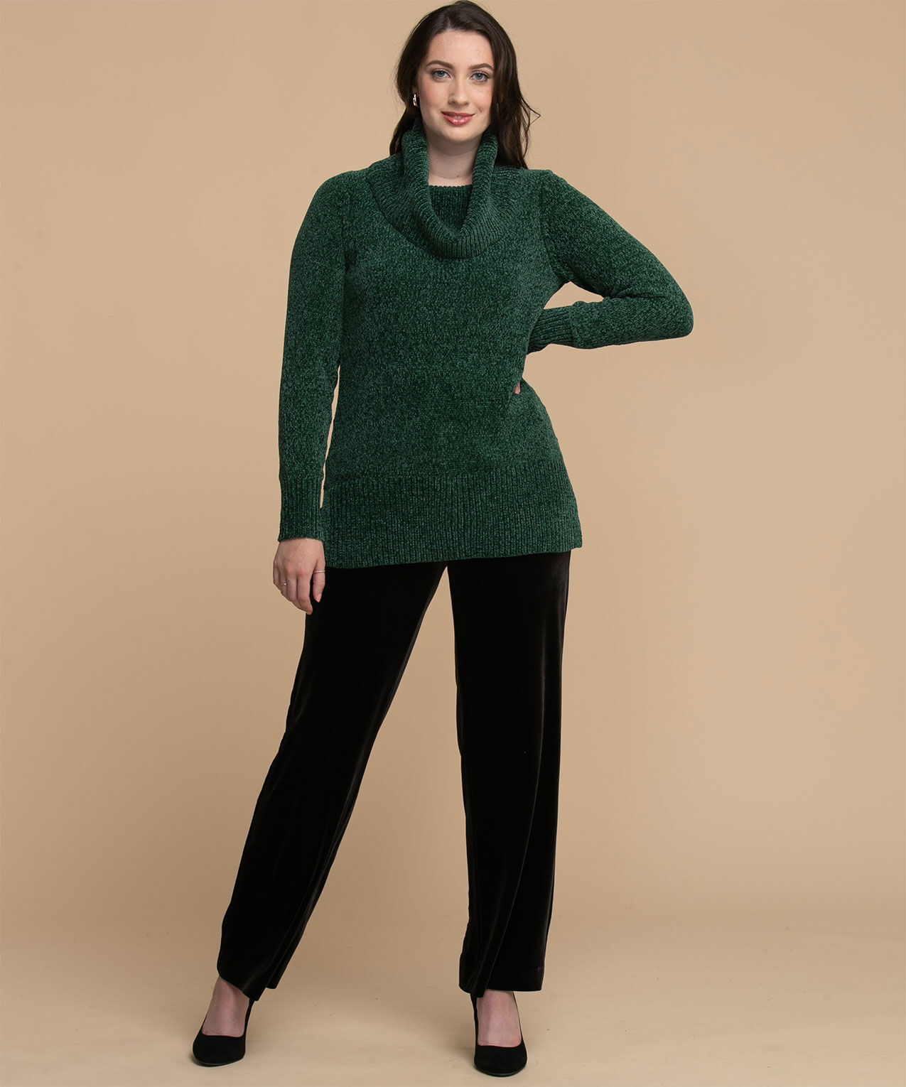 Cowl neck hotsell chenille sweater