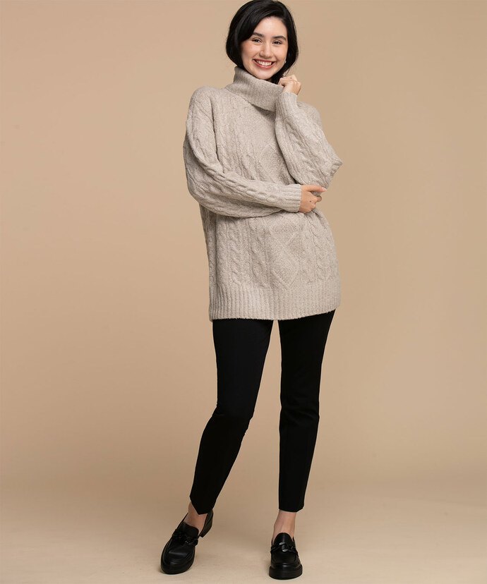 Femme By Design Cable Knit Cowl Neck Sweater Image 4