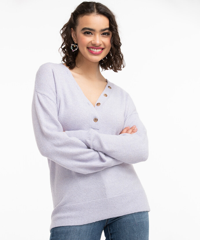 Eco-Friendly Henley Sweater Image 3