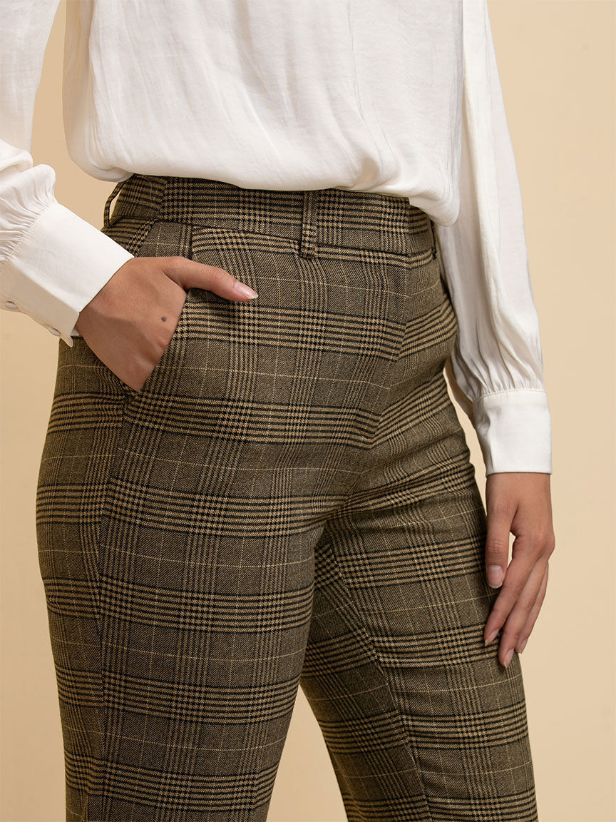 Plaid ankle pants womens cheap