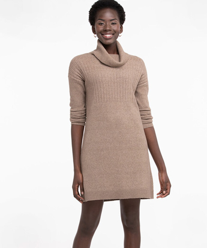 Cowl Neck Sweater Dress Image 1