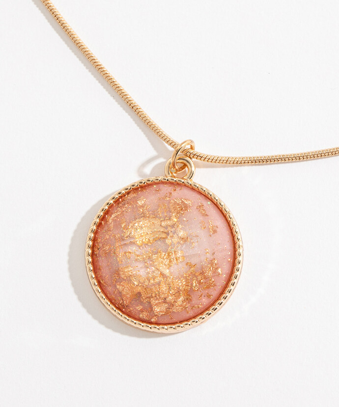 Pink Resin Pendant Necklace Image 1