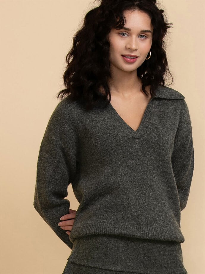Polo Collar Sweater Image 4