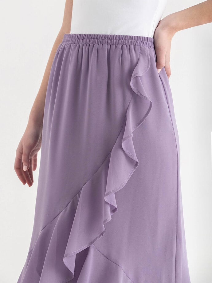 Chiffon Ruffle Midi Skirt Image 3