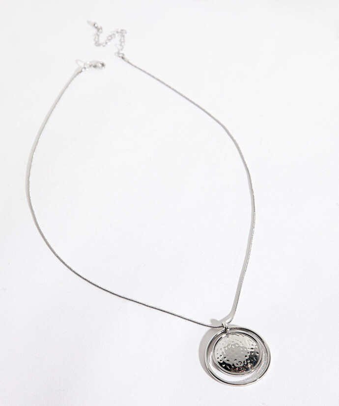 Hammered Metal Pendant Necklace Image 2