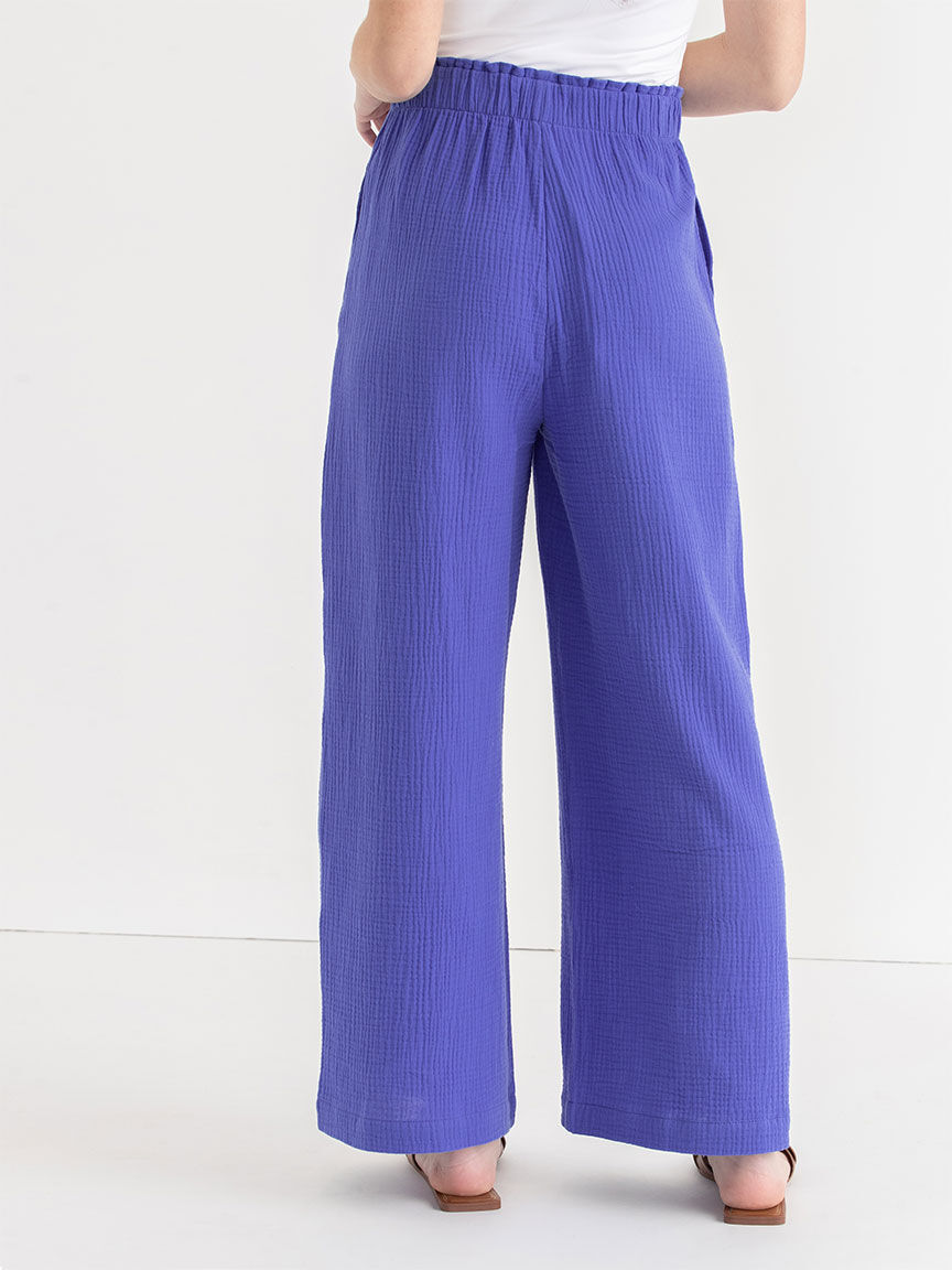 Crinkle Cotton Wide Leg Pant | Rickis