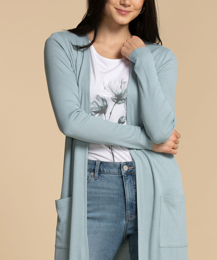 Open Ribbed Duster Cardigan Image 5