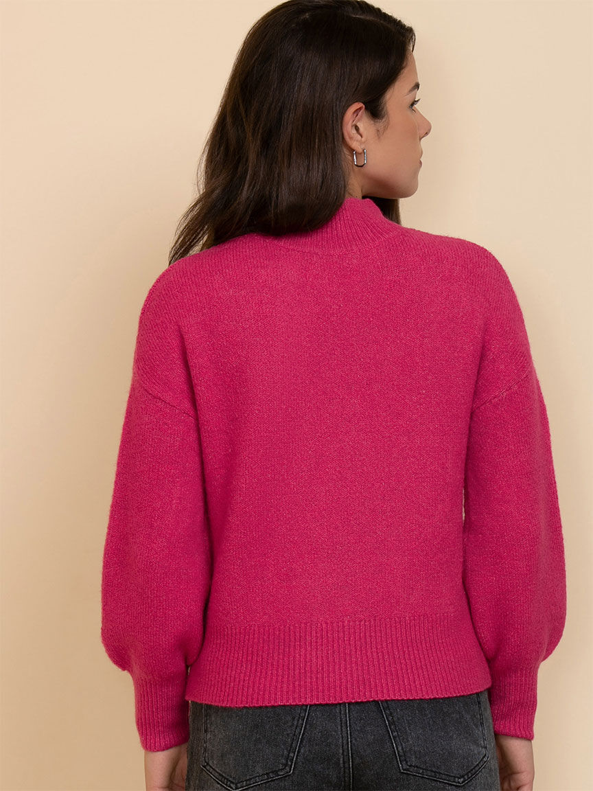Mock Neck Balloon Sleeve Sweater Rickis
