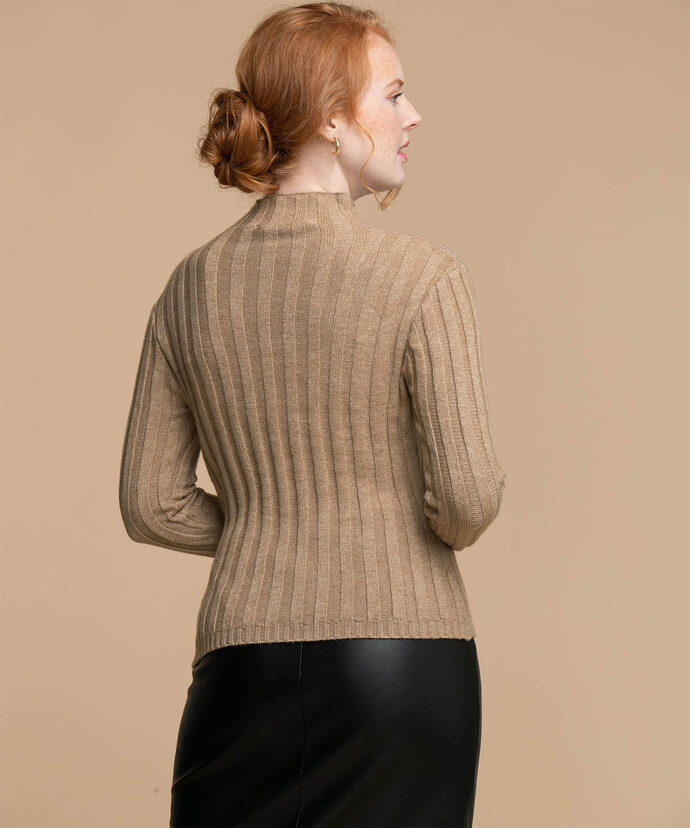 Femme By Design Ribbed Mock Neck Sweater Image 3