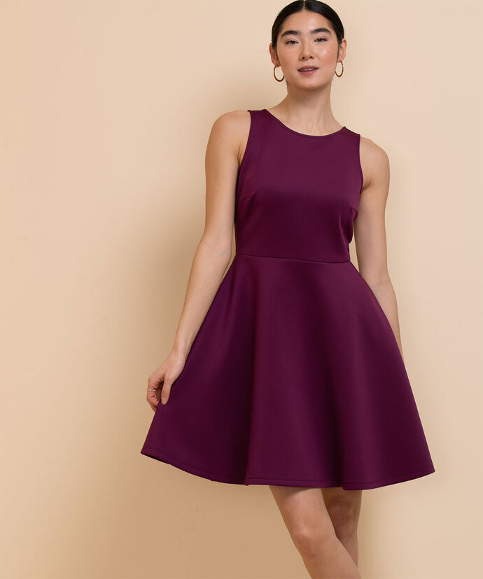 Scuba Fit & Flare Dress with Pockets Image 5