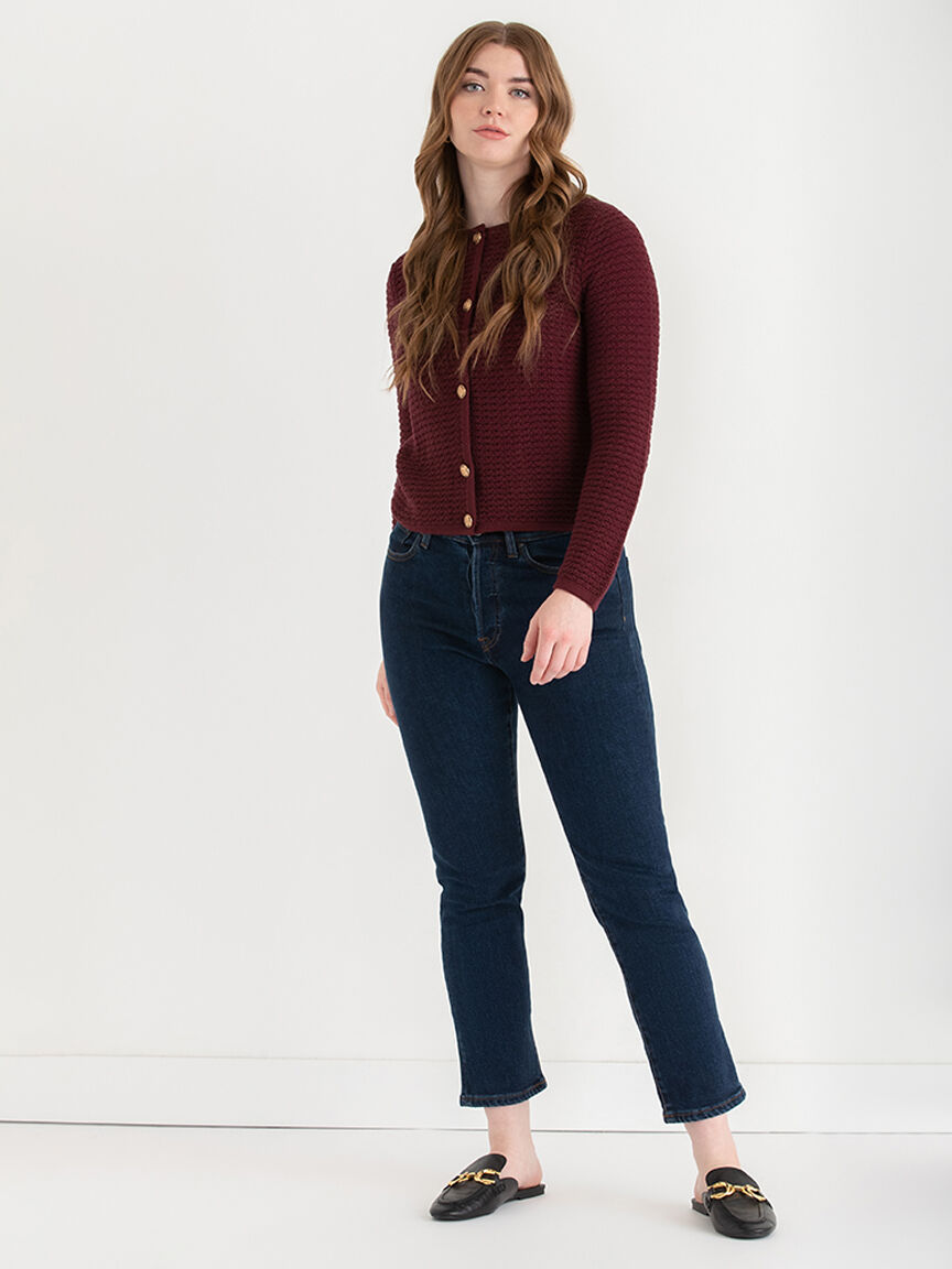 Sweater with button down underneath top