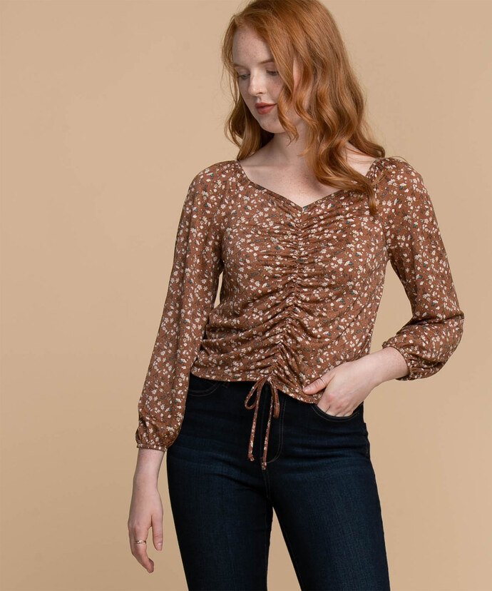 Ripe Long Sleeve Ruched Front Top Image 4