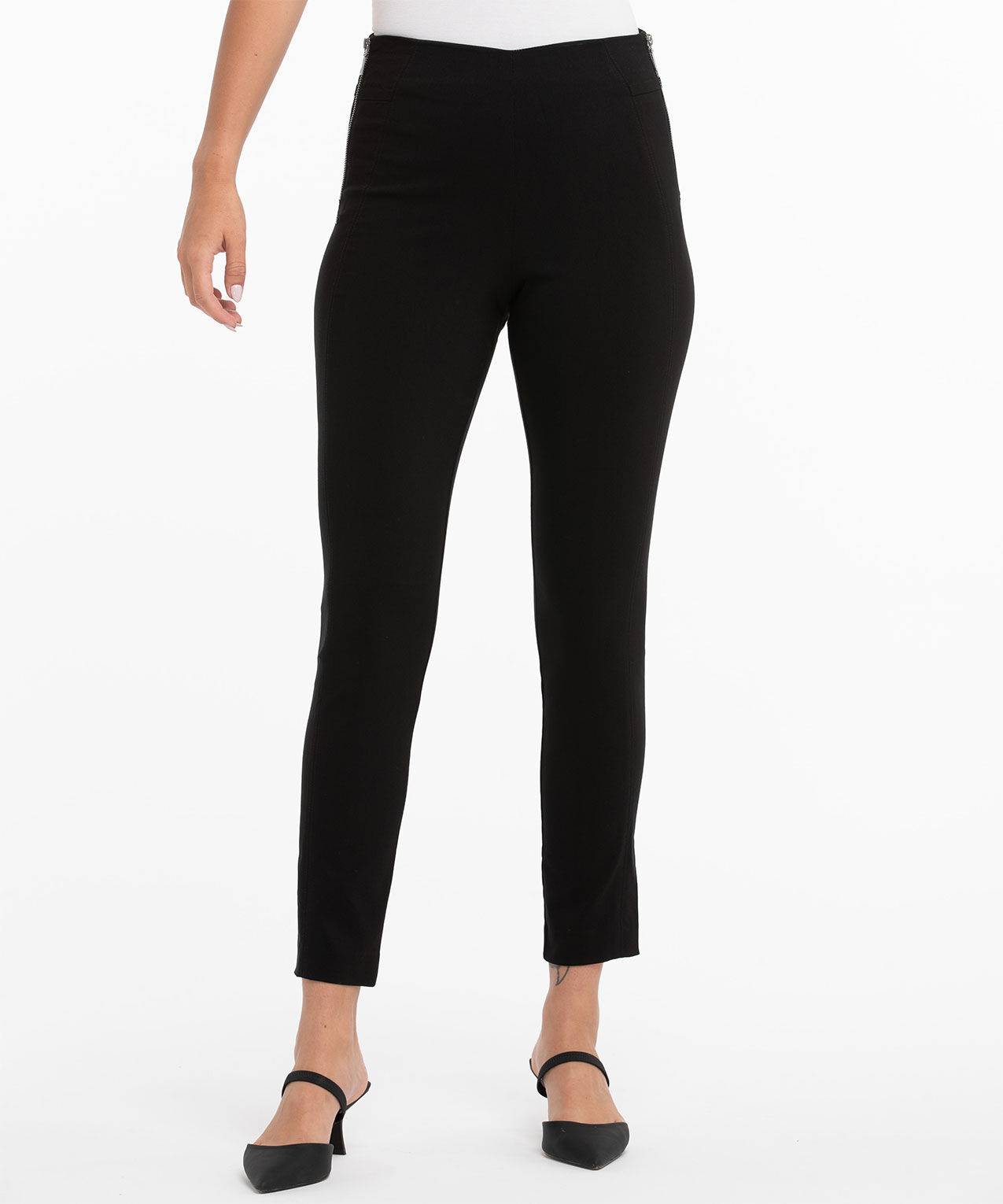 High waisted black pants skinny cheap