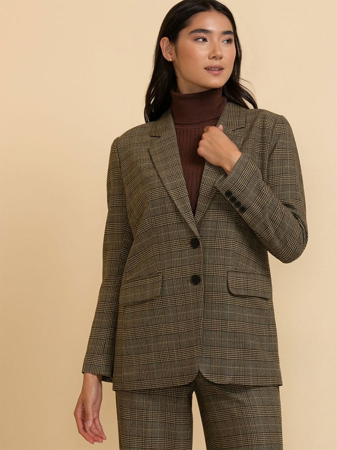 Relaxed Double Button Plaid Blazer Image 5