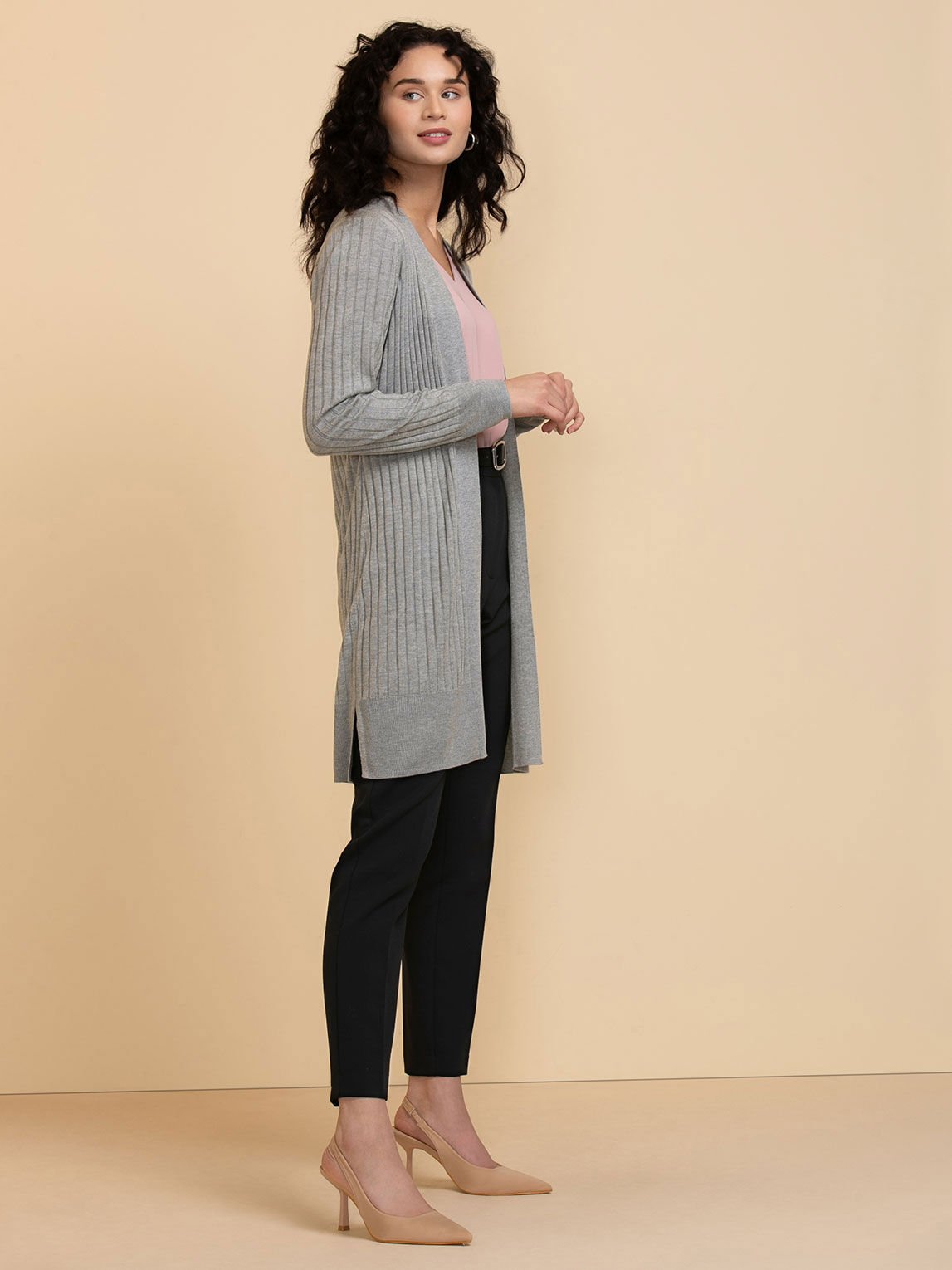 Ribbed sale longline cardigan