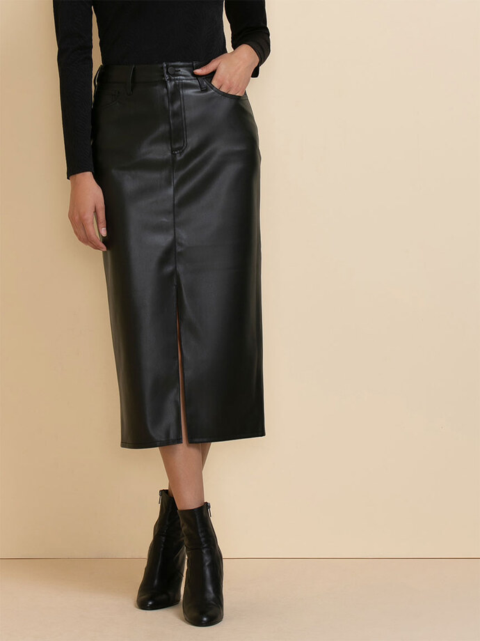 5 Pocket Midi Skirt in Faux Leather | Rickis