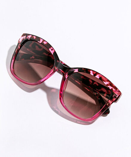 Ombre Tortoise Sunglasses, Black/Pink