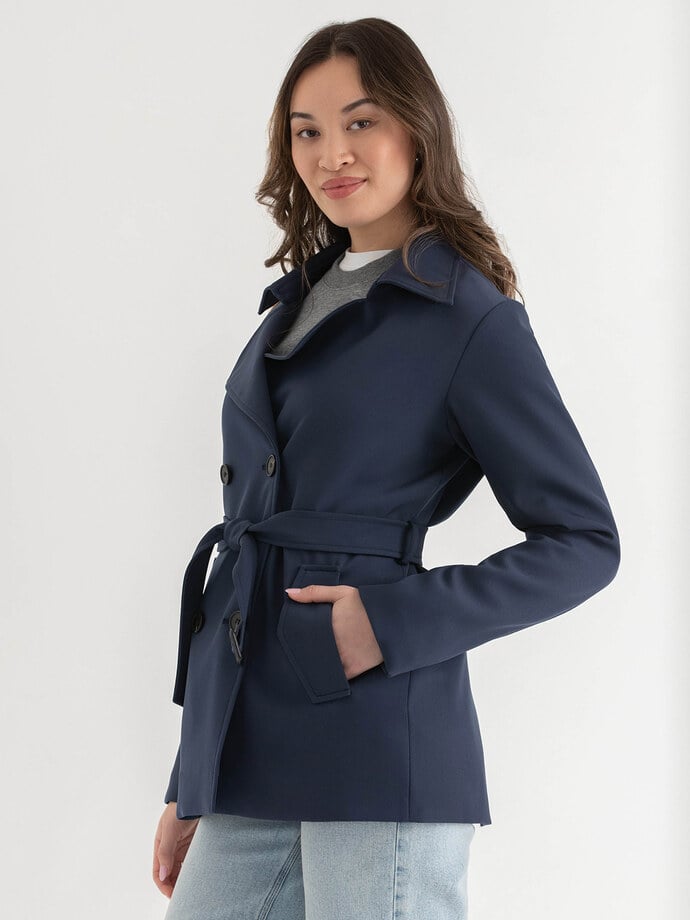 Short Double Breasted Trench Coat Image 5