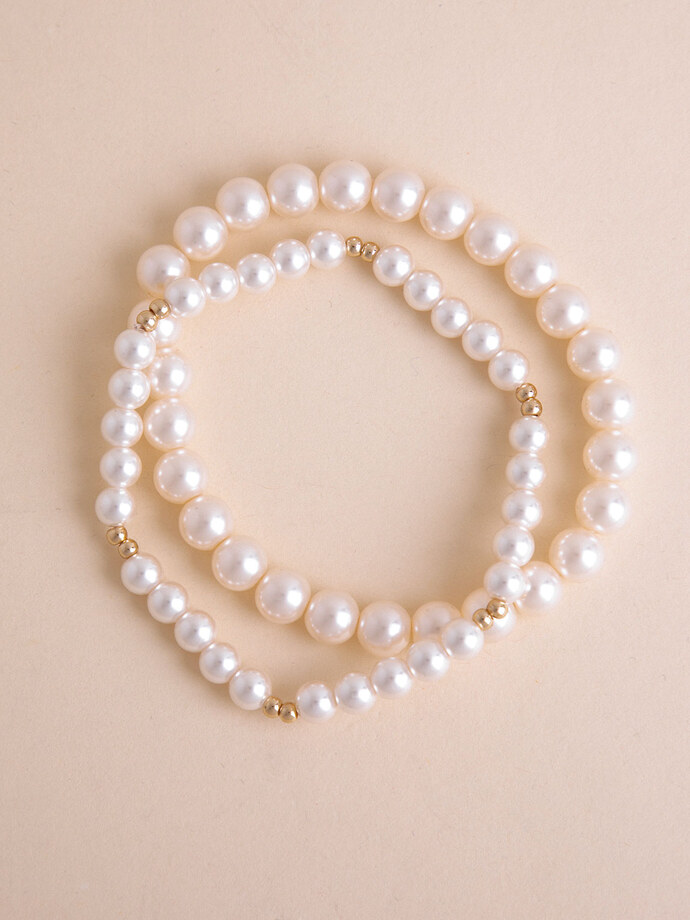 2-Pack Pearl Bracelets Image 2