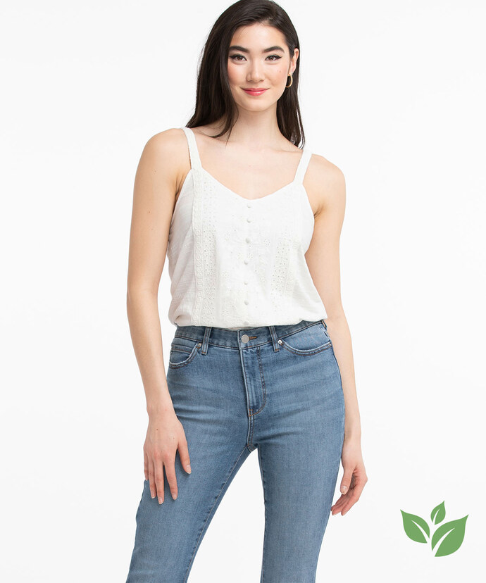 Eco-Friendly Strappy Eyelet Top Image 1