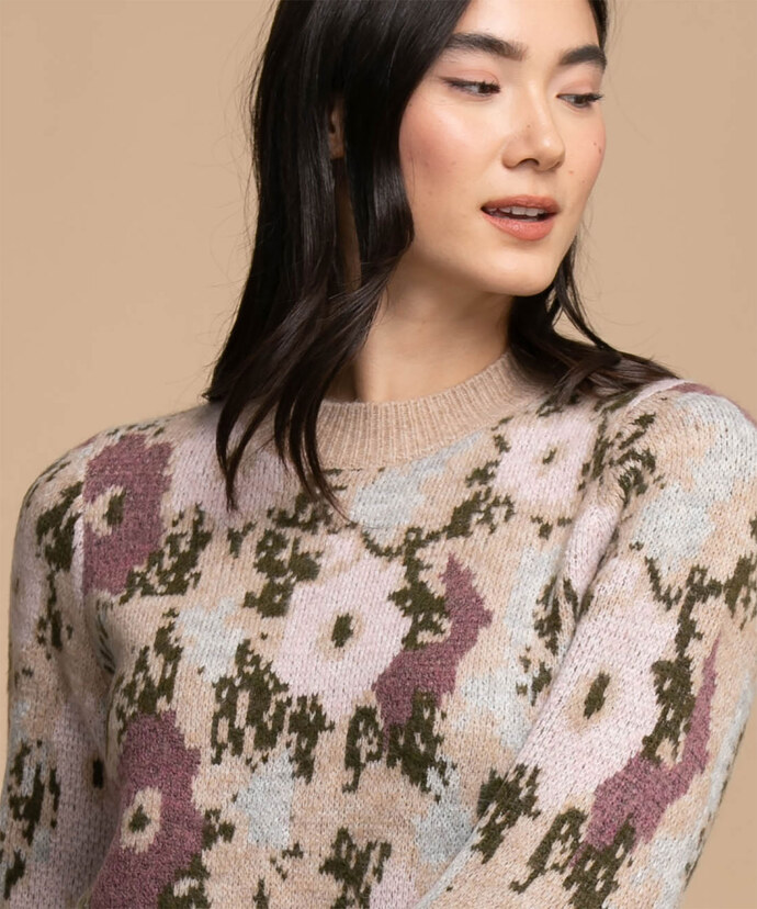 Floral Pattern Pullover Sweater Image 5