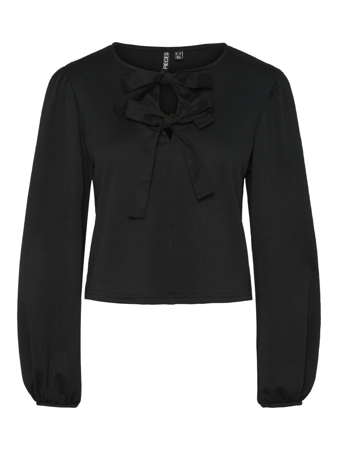 Abine Long Sleeve Round Neck Tie Top | PIECES
