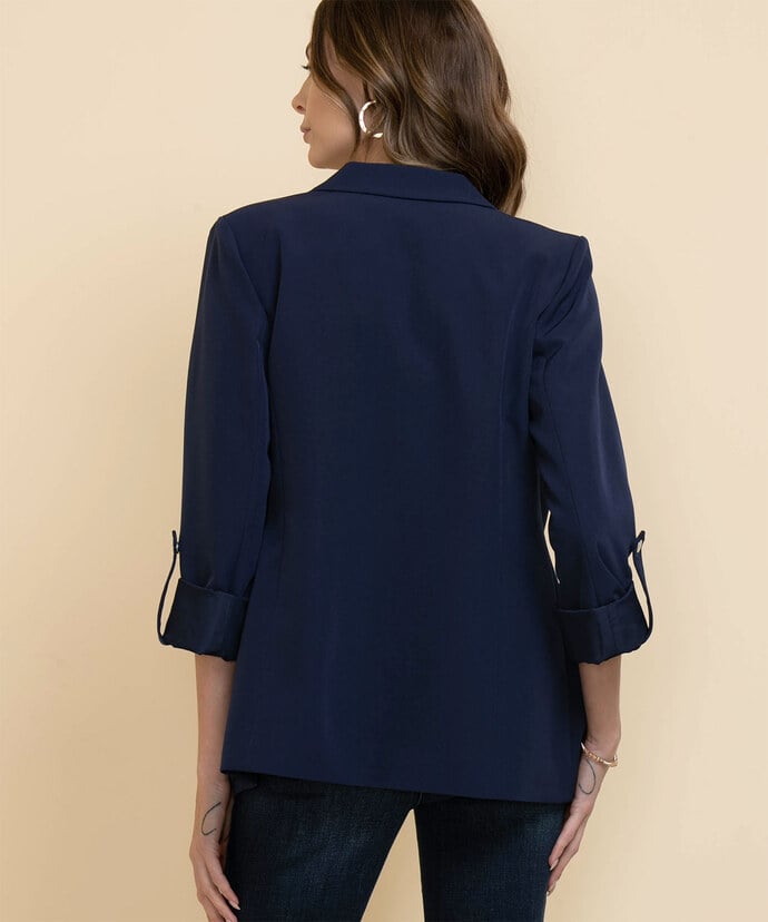 Rolled Cuff Open Front Blazer Image 4