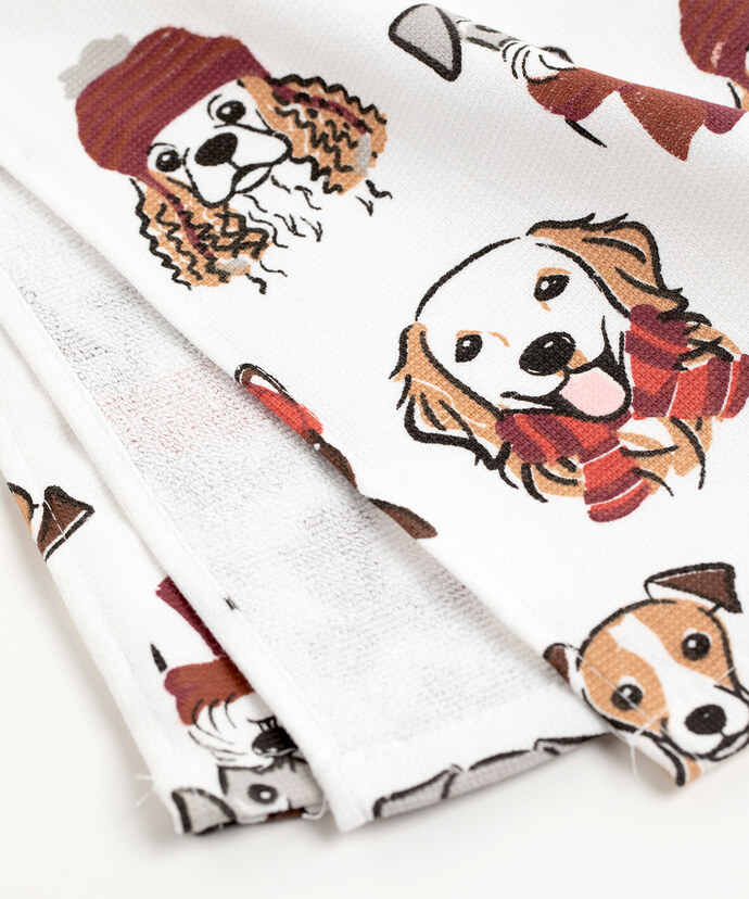 Winter Pups Tea Towel Image 2